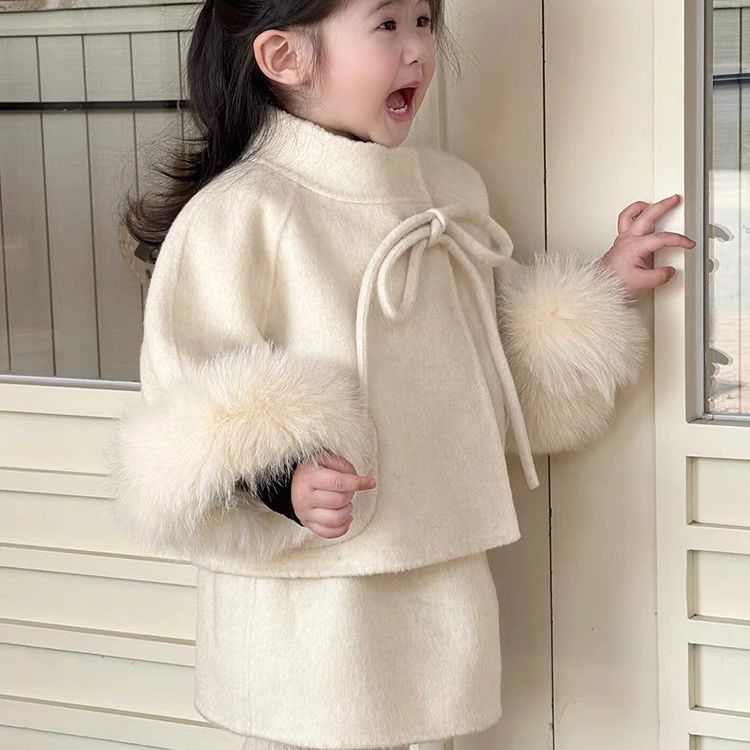 Girls' Woolen Cloak Suit