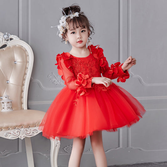 Girls' Long-sleeved Princess Dress