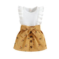 Pit Stripe Flare Sleeveless Floral Corduroy Skirt 2pc Set