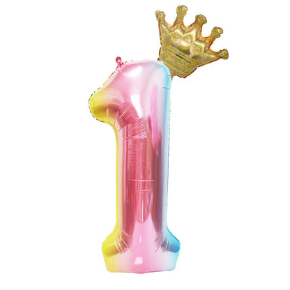 40 Inch Gradient Digital Crown Balloon