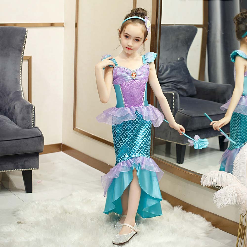 Girls' Cosplay Mermaid Dress, Birthday Party Theme Party Dress