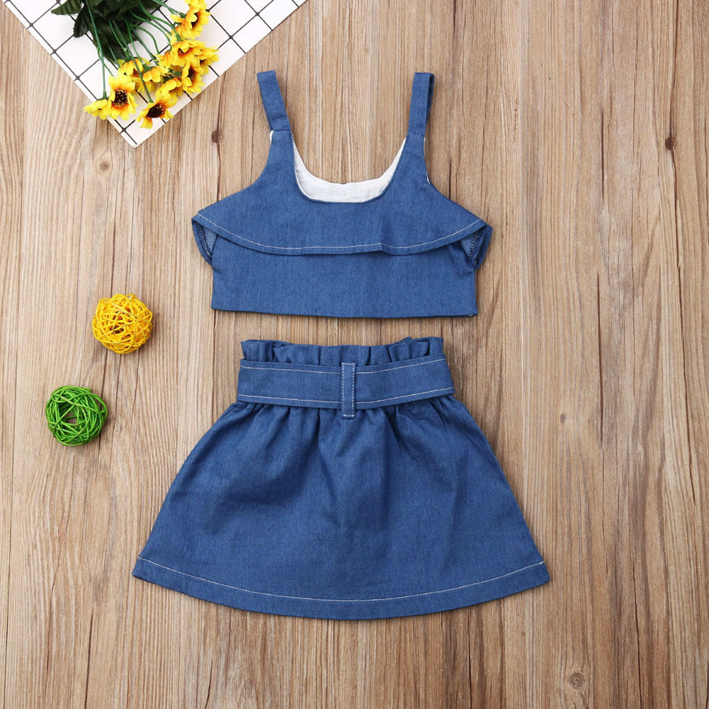 Children's Toddler Summer Clothing, Girls' Skirt or Short's 2pc Set