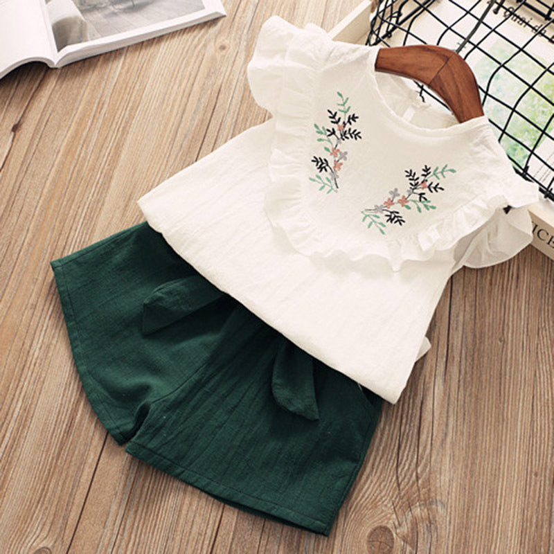 Girl's Summer Sets, New Short Sleeve T-shirt & Shorts Outfits, Multiple Styles To Choose From