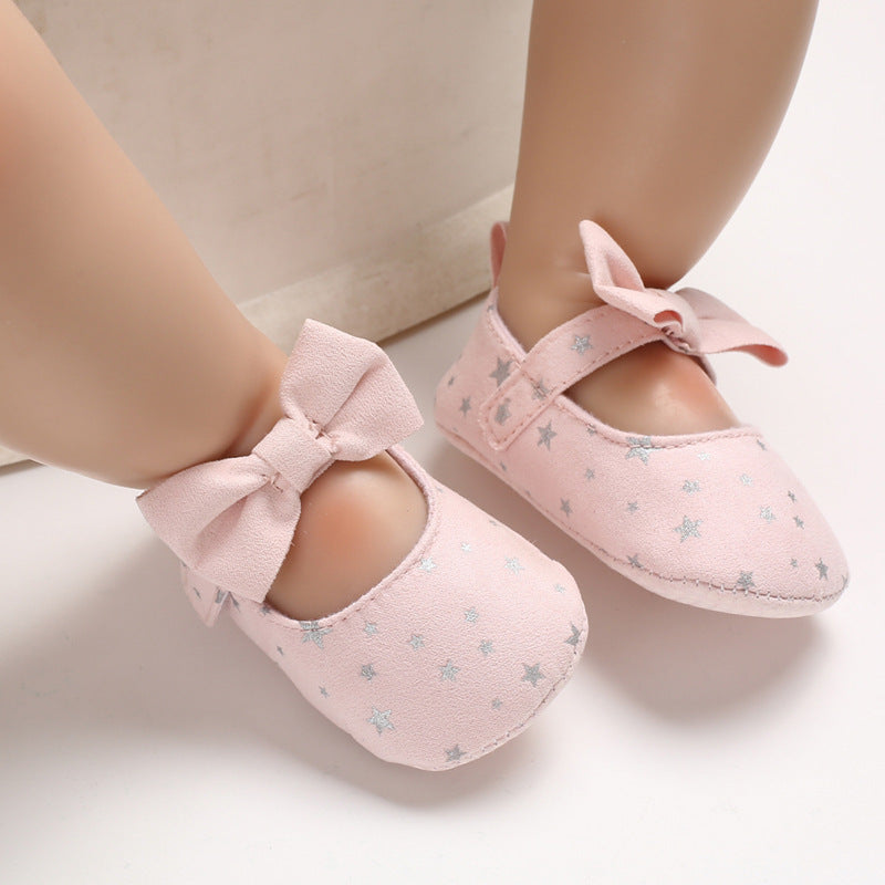 Toddler Female Shoes 0-1 yrs, Baby Princess Shoes Small Star Non-slip Shoes