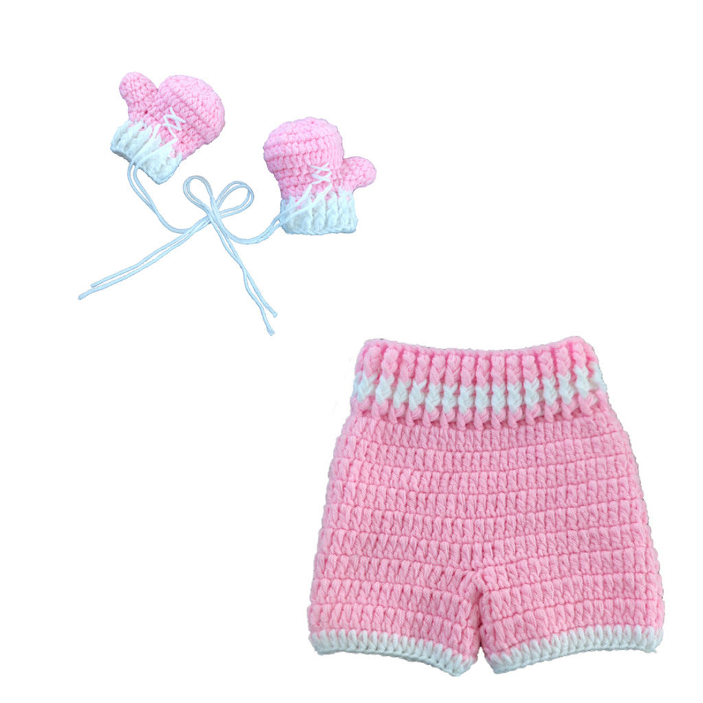 Newborn Hand-woven Photography Props Boxing Outfit, Boy & Girl Colors