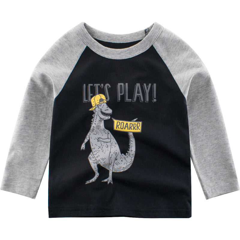 Boys' Long Sleeve Let's Play Dinosaur T-shirt