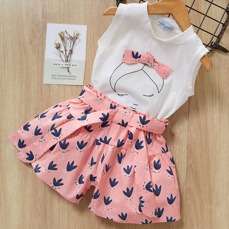 Girl's Summer Sets, New Short Sleeve T-shirt & Shorts Outfits, Multiple Styles To Choose From