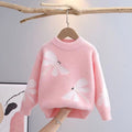 Girls' Winter Pullover Mink Fur Knitted Sweater