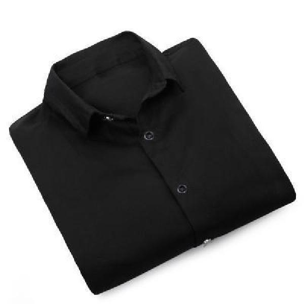 Boys' Black Or White Solid Color Dress Shirt