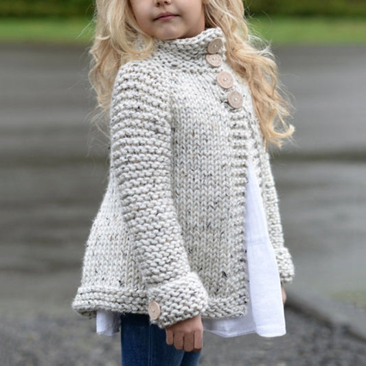 Girls' Knitted Cardigan Sweater