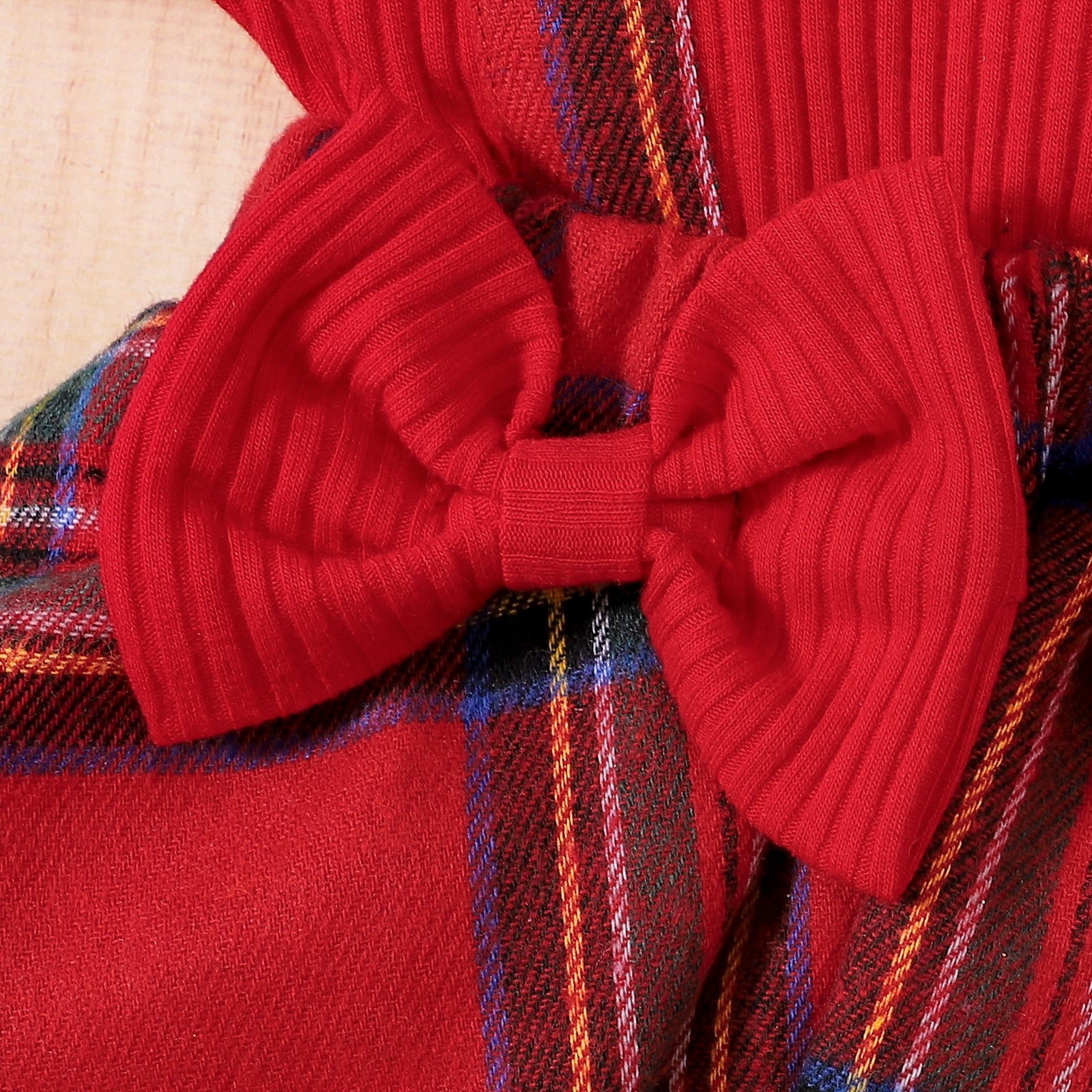 Baby Christmas Long-sleeved Red Plaid Dress