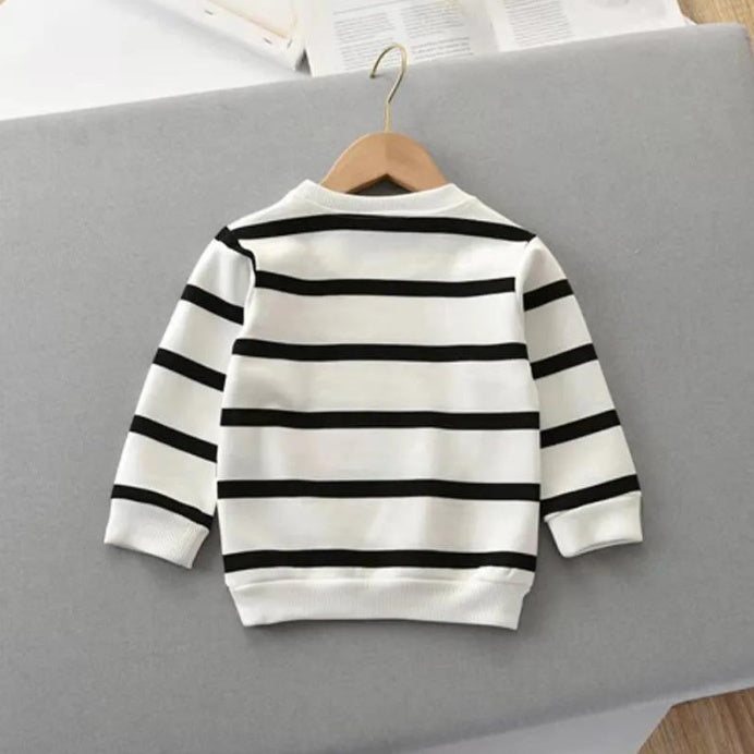 Fashion Children's Striped Pullover Long-sleeved sweatshirt