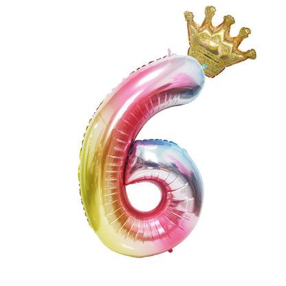 40 Inch Gradient Digital Crown Balloon
