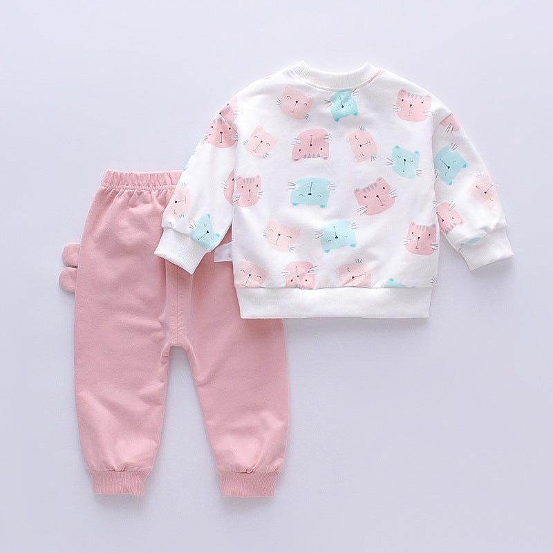 Girls' Cartoon Cat 2-piece Set