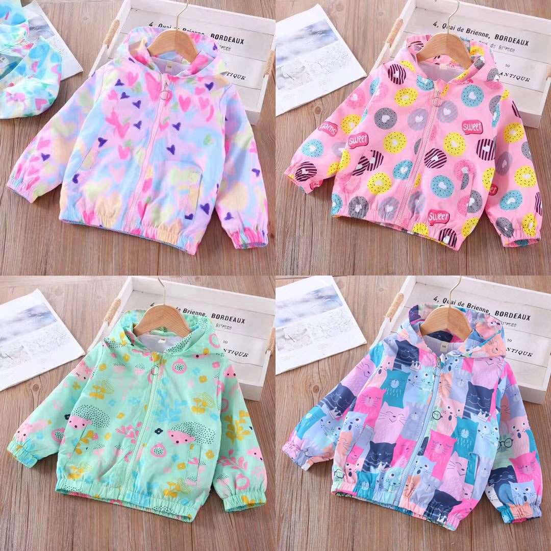 Girls' Printed Cartoon Spring Jacket