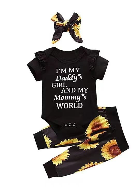 Baby 3 PC Spring/Autumn Outfits, Floral pants
