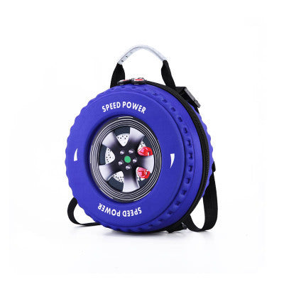 Kid's Small Schoolbag, Creative 3D Cartoon Tire Backpack