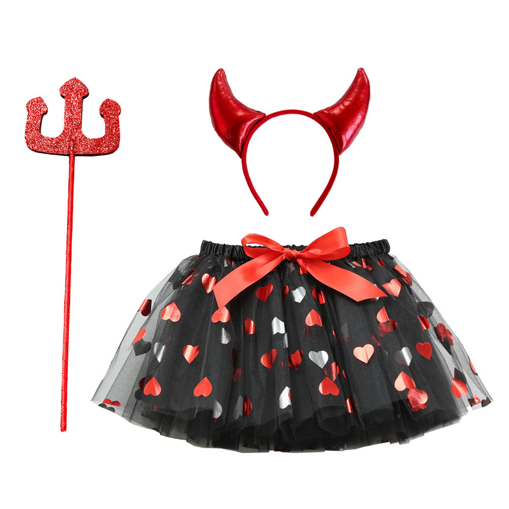 Printed Mesh Skirt & Accessories