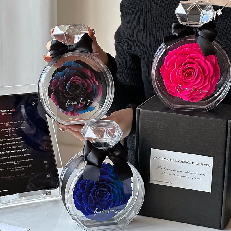 Flower Ornament Transparent Cover Dried Rose Gift Box