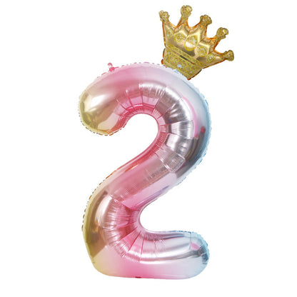 40 Inch Gradient Digital Crown Balloon