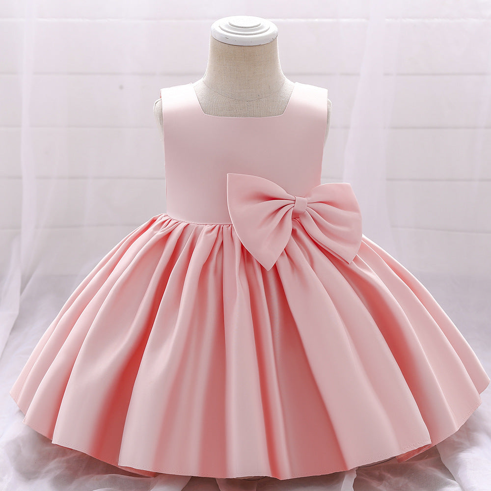 Birthday Dress Big Bow Flower Girl Wedding Party Dress