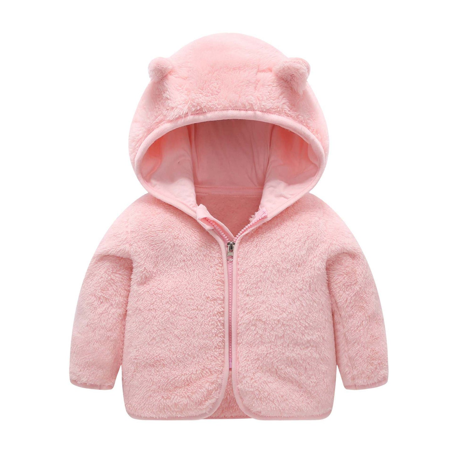 Children's Coral Fleece Jacket Padded Warm Hooded Top