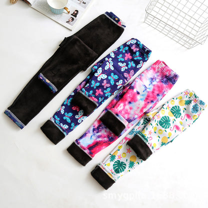 Girls' Thin Velvet Leggings In Spring And Autumn
