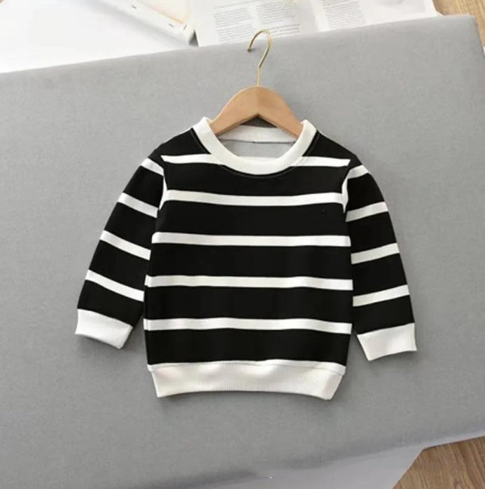 Fashion Children's Striped Pullover Long-sleeved sweatshirt