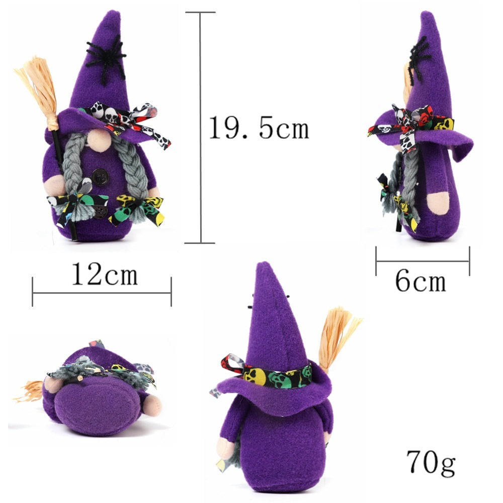 Halloween Witch Purple Mysterious Doll Faceless