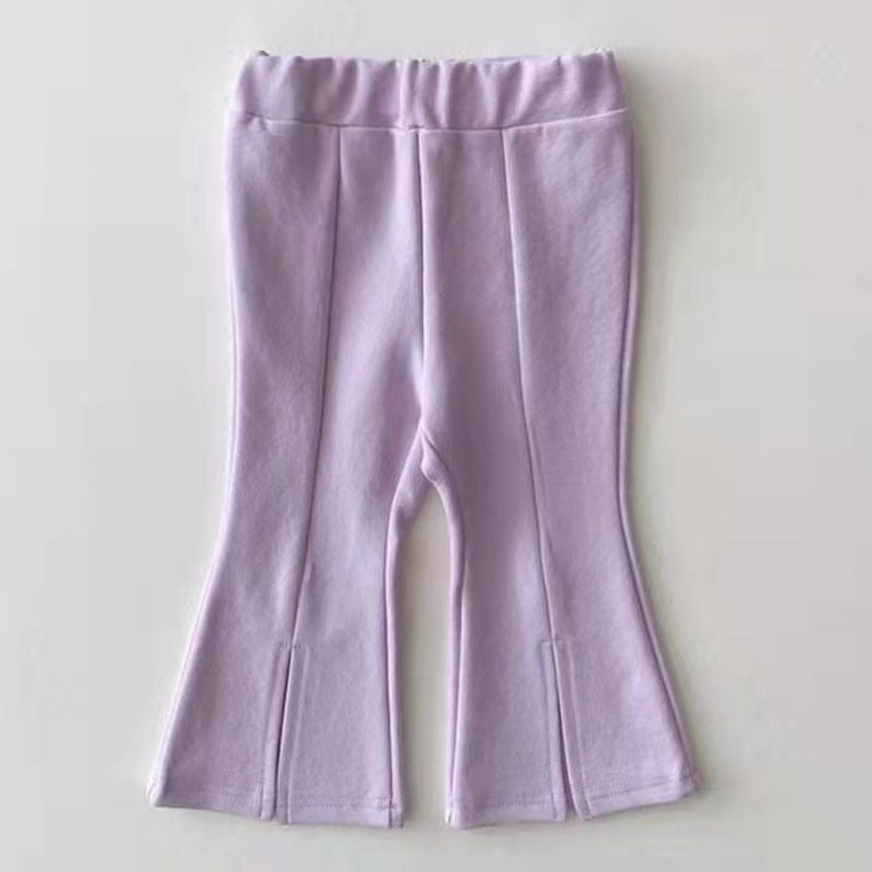 Infant Toddler Spring or Autumn Girls' Candy Colour Bell-bottom Pants