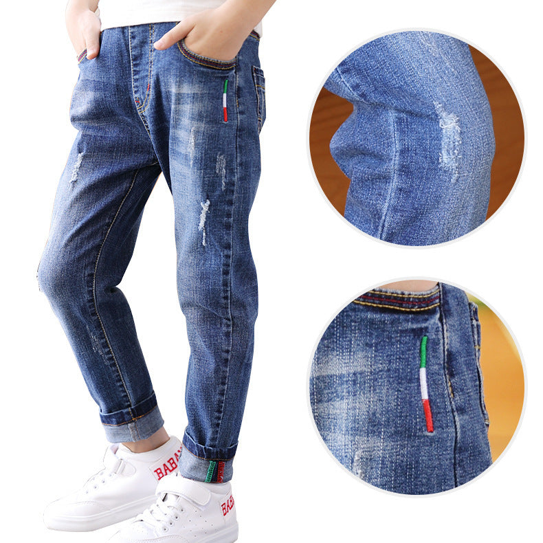 Boys' Denim Trousers, New Style, Big Kid Trousers,