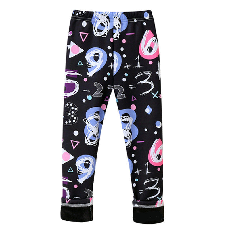 Girl's leggings, numbers print.