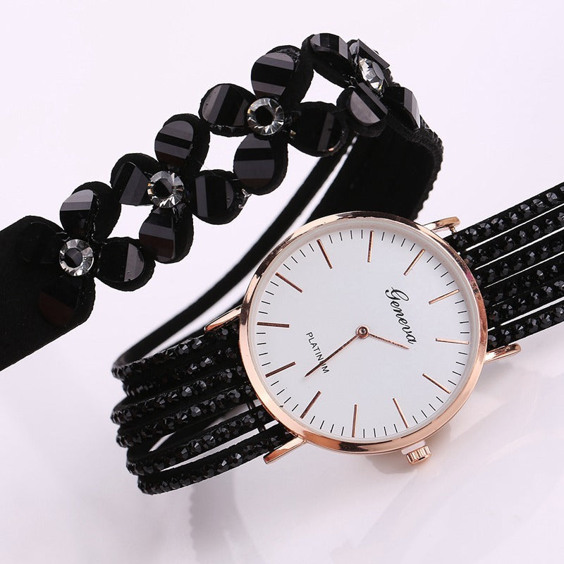 Women's Dress Elegant Quartz Bracelet Ladies Watch Crystal Diamond Wrist Watch, Gift For Mon