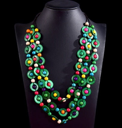 Ethnic style multilayer necklace