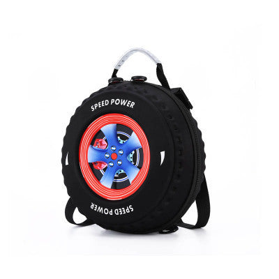 Kid's Small Schoolbag, Creative 3D Cartoon Tire Backpack