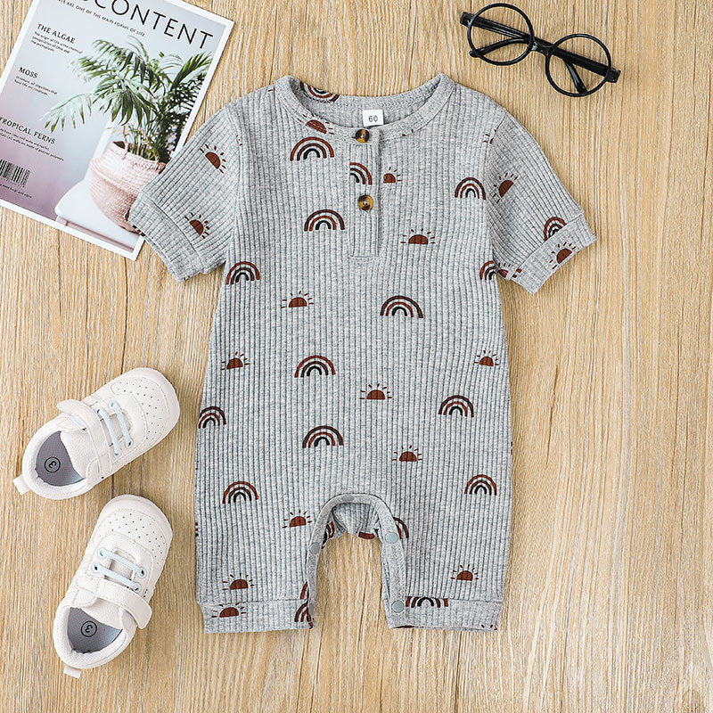 Summer New Short Sleeve Baby Rompers Jumpsuit