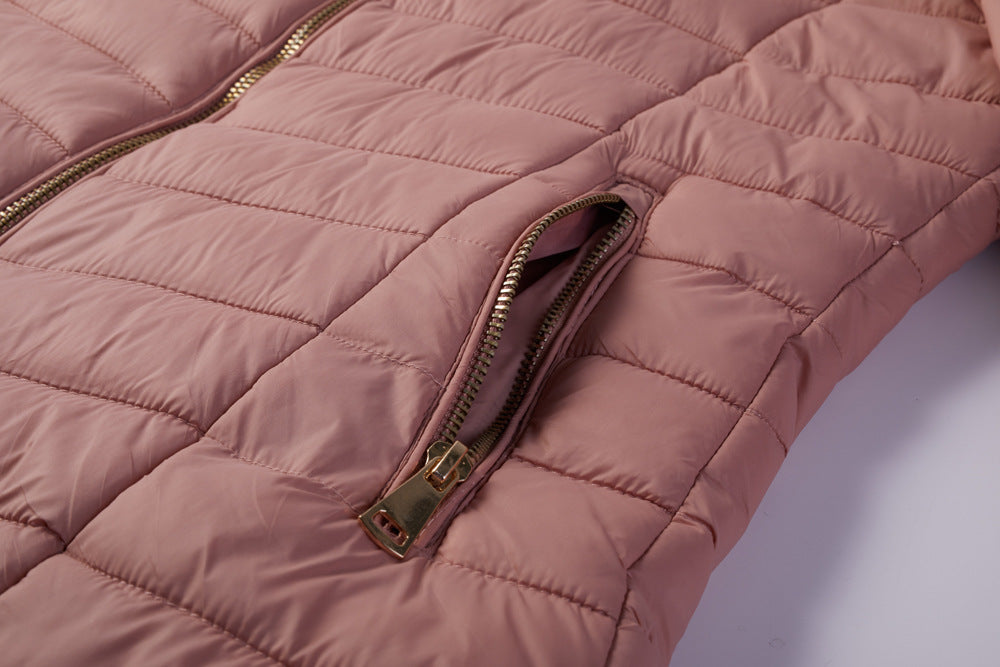Women's Faux Fur Collar Cotton Hooded Puffer Jacket