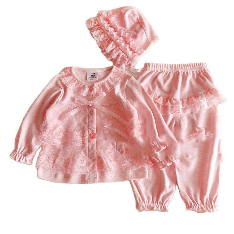 Baby Girls' Pure Cotton Spring And Autumn 3pc Set