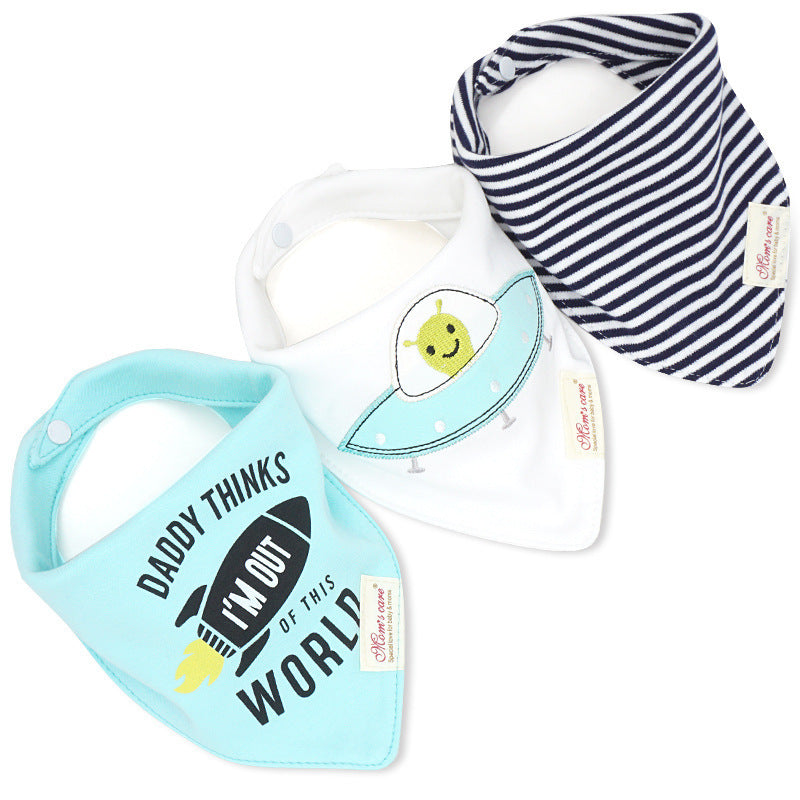 Baby/Toddler Triangle Saliva Bib, Boy, Girl 3 Pack