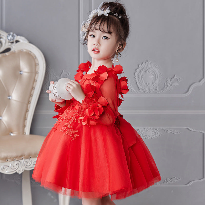 Girls' Long-sleeved Princess Dress