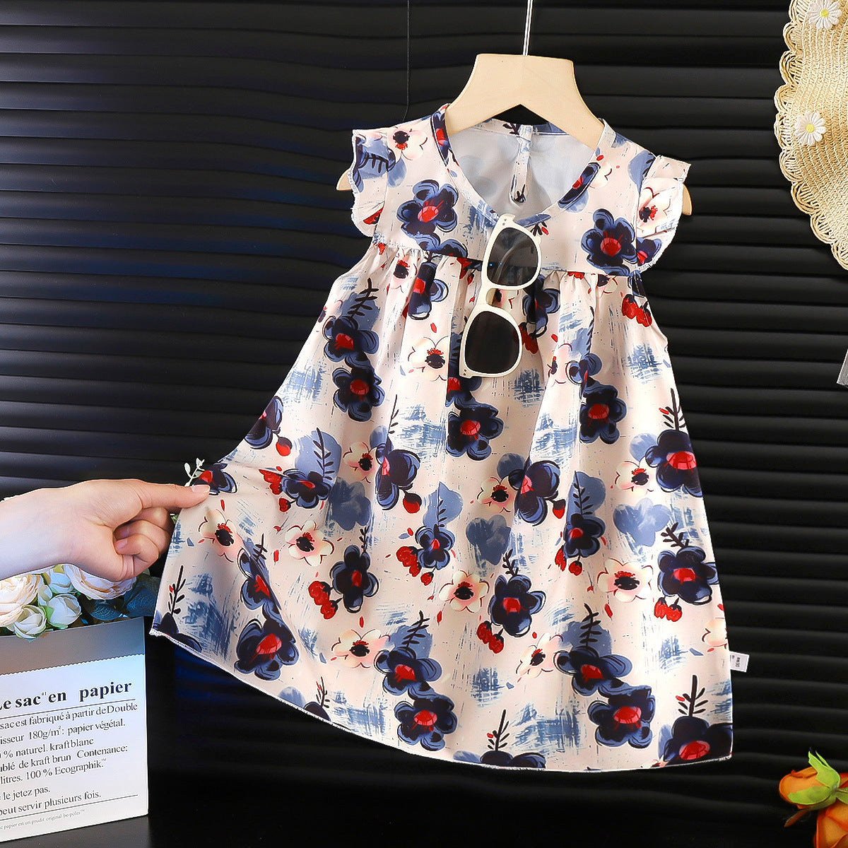 Girls' Chiffon Summer Floral Dress For Kids
