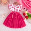 Pink Flowers Printed Mesh Dress