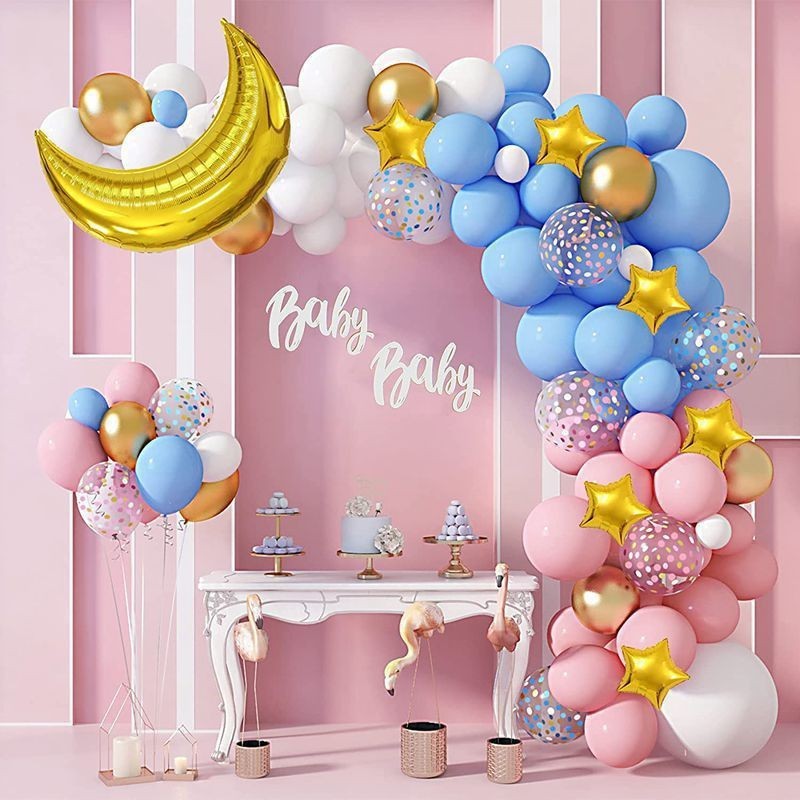 Blue Pink Gender Reveal Theme Arch Balloon Garland Set