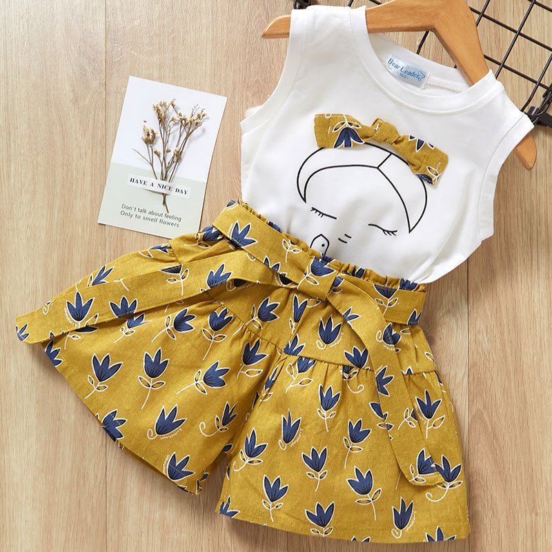 Girl's Summer Sets, New Short Sleeve T-shirt & Shorts Outfits, Multiple Styles To Choose From