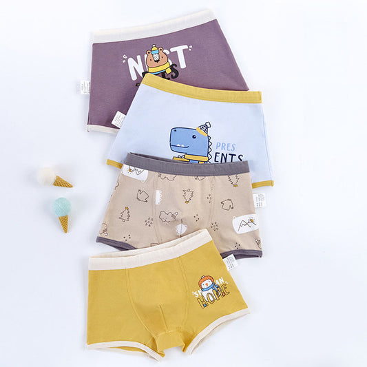 Cartoon Cotton Boys' Boxer Shorts Underwear 4 Pack