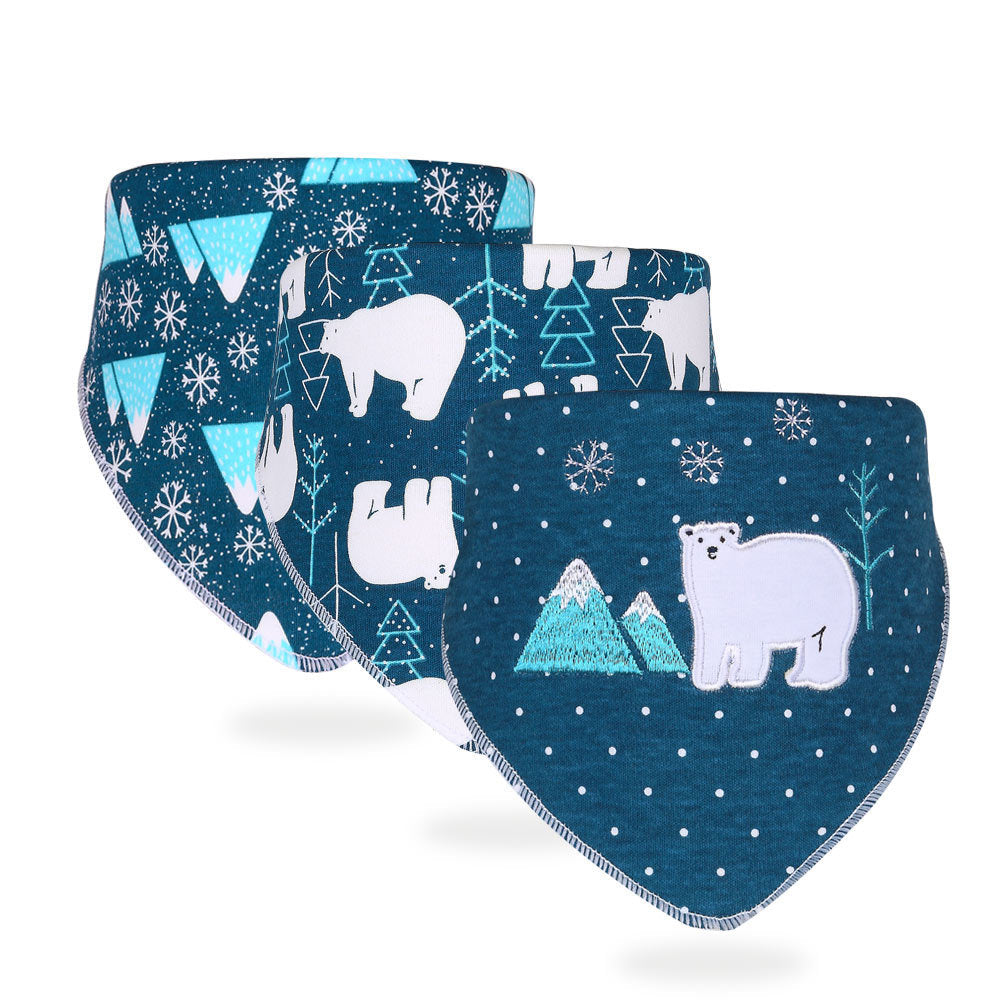 Printed Baby Cotton Bibs, Boy, Girl, 3 pack