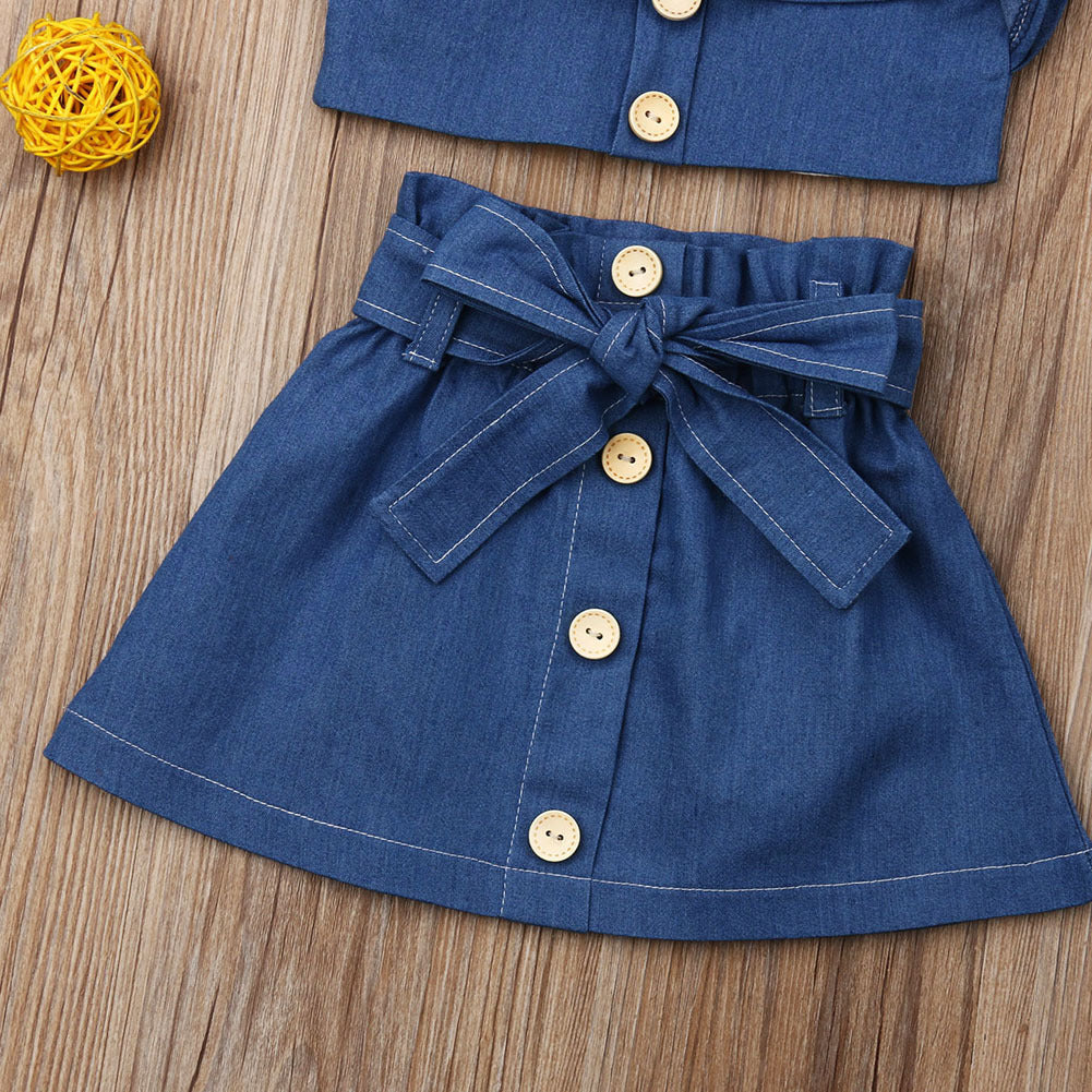 Children's Toddler Summer Clothing, Girls' Skirt or Short's 2pc Set
