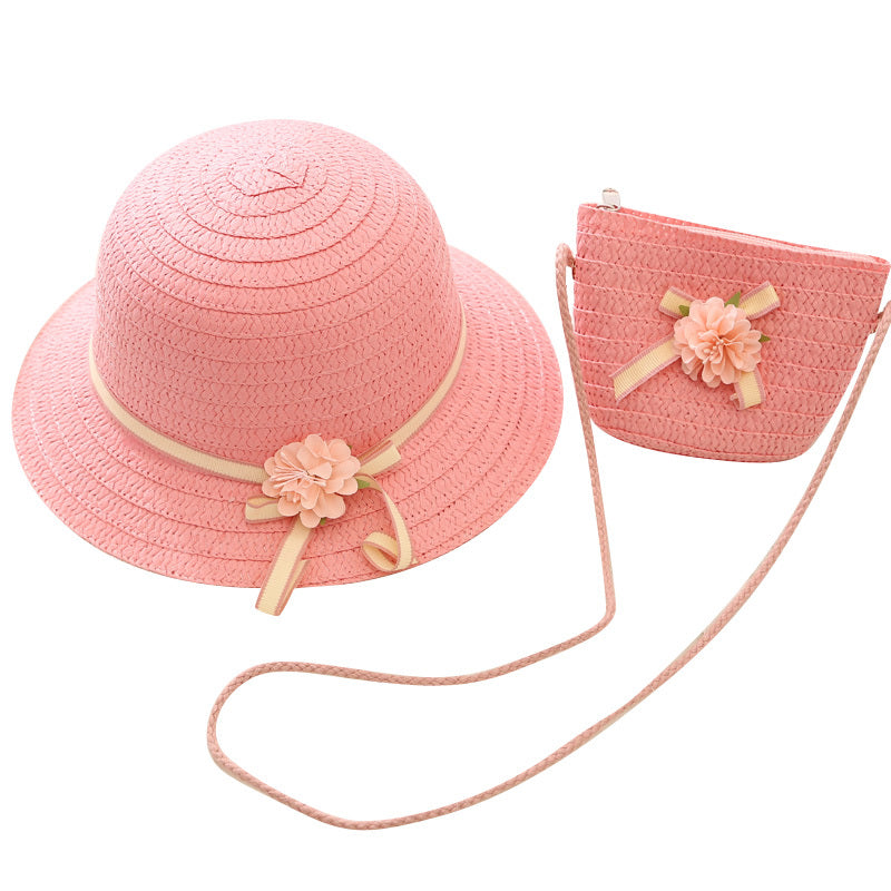 Summer Sun Protection Cute Girls' Princess Sun Hat With Bag