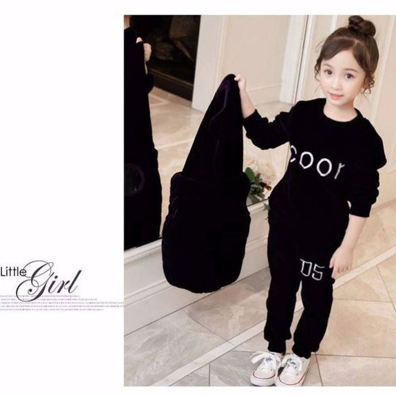 Girls' Fleece Fashionable Autumn 3pc Suit