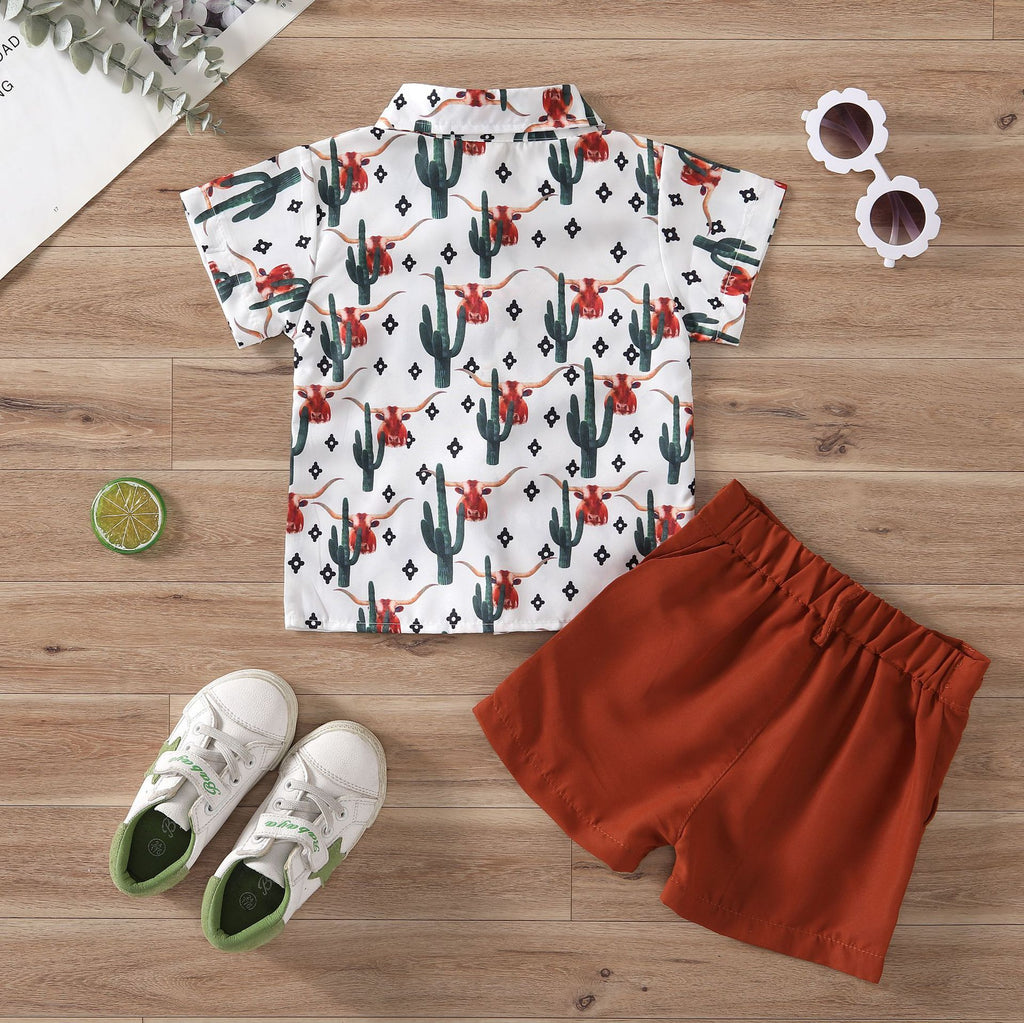 Children's Short-sleeved Shorts Shirt Suit